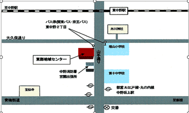 東部区民活動センター　３F　への地図